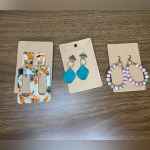 3 pairs of cute earrings just $20